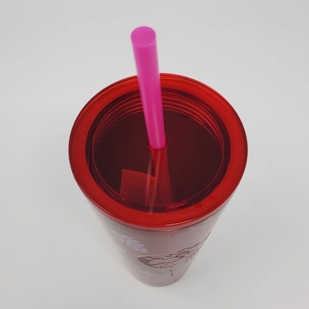 STARBUCKS NEW STAINLESS TUMBLER HOLIDAY 2021 RED & PINK COFFEE CUP BEVERAGE